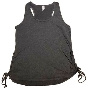 Marika women's gray Scrunch side cut-out with ties Tank Medium